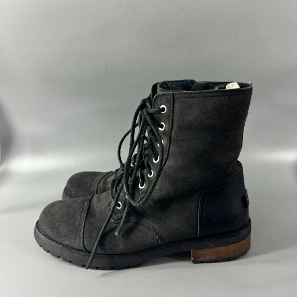 UGG 1095131 Kilmer II Combat Boot Lace-Up Black Leather Water Resistant, USA 9 - Picture 5 of 13